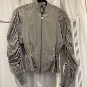 Adidas by Stella McCartney Silver Grey Fitted Crop Jacket Small